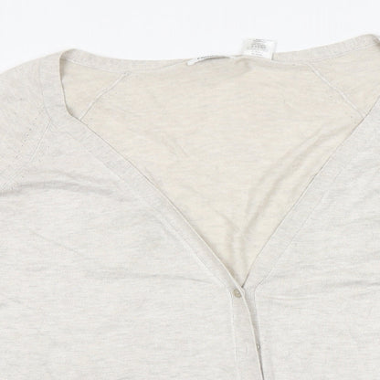 La Redoute Womens Beige V-Neck  Viscose Cardigan Jumper Size 18