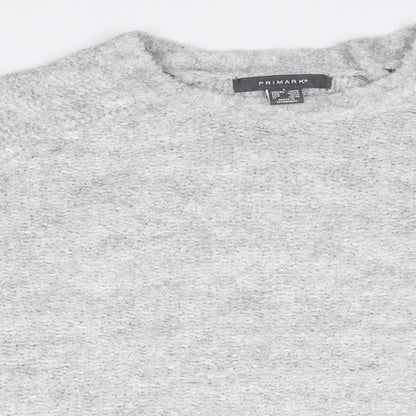 Primark Womens Grey Round Neck  Acrylic Pullover Jumper Size 14