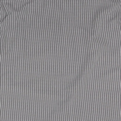 Atlantic Bay Mens Grey Striped Polyester  Button-Up Size L Collared
