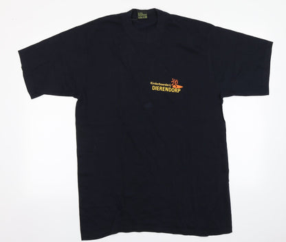 Besco Mens Blue  Cotton  T-Shirt Size L Round Neck
