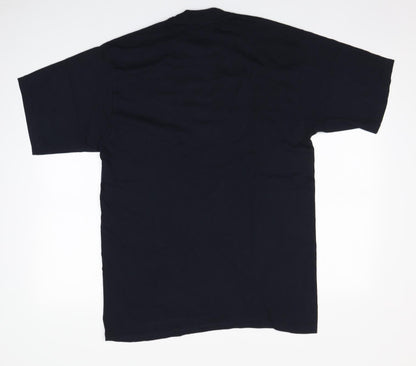 Besco Mens Blue  Cotton  T-Shirt Size L Round Neck
