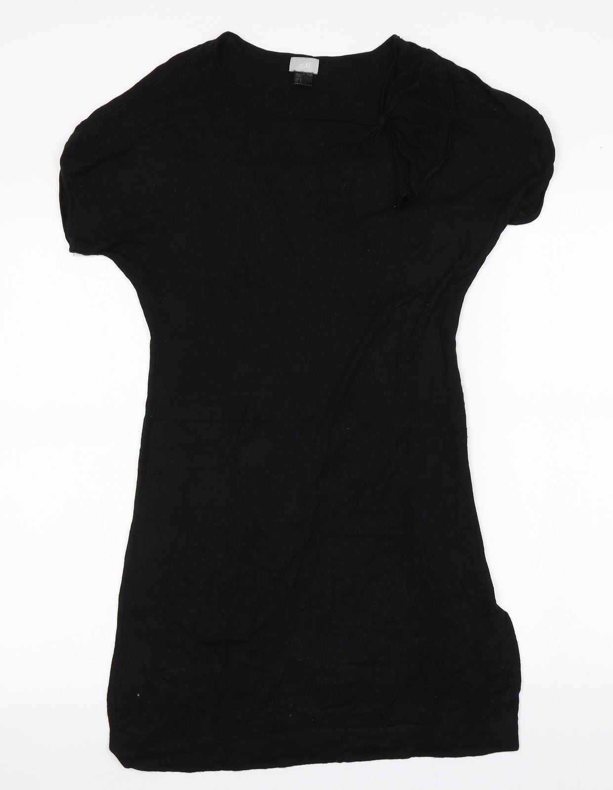 H&M Womens Black  Viscose A-Line  Size S  Round Neck