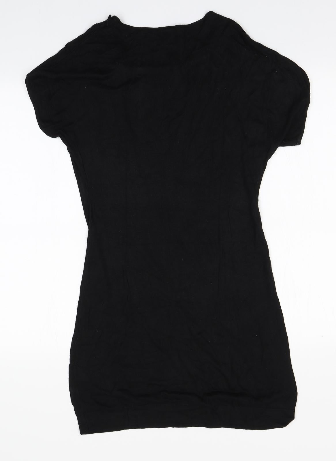 H&M Womens Black  Viscose A-Line  Size S  Round Neck