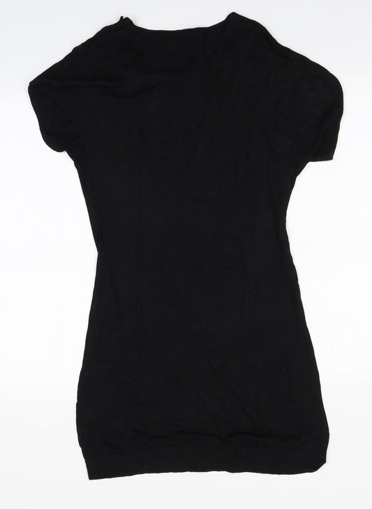 H&M Womens Black  Viscose A-Line  Size S  Round Neck