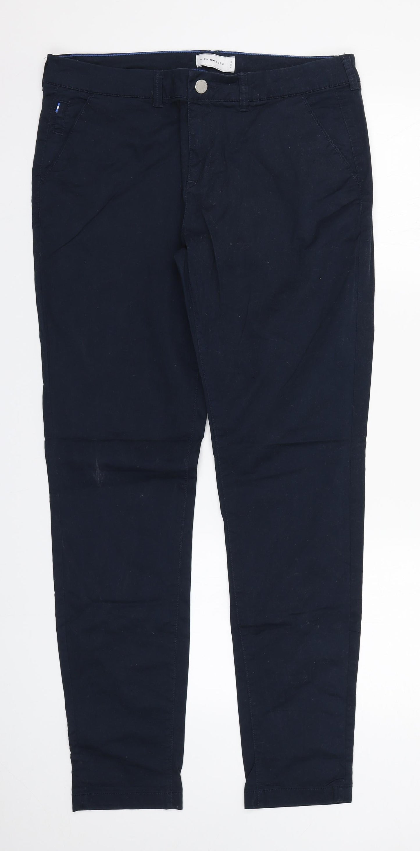 Bien Bleu Mens Blue  Cotton Trousers  Size L L30 in Regular