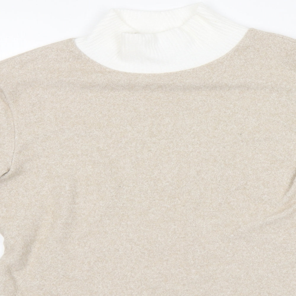 Womens UK Size S Stradivarius Beige Pullover Jumper
