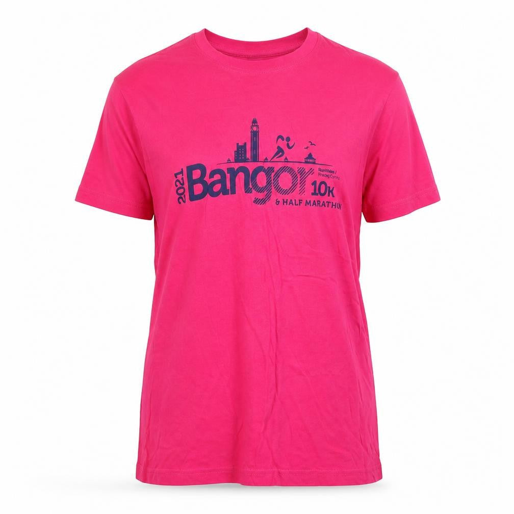 Front view of Roly women’s pink cotton basic t-shirt, size S, round neck - bangor