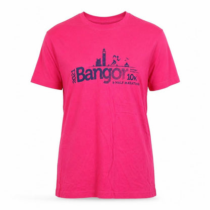 Front view of Roly women’s pink cotton basic t-shirt, size S, round neck - bangor