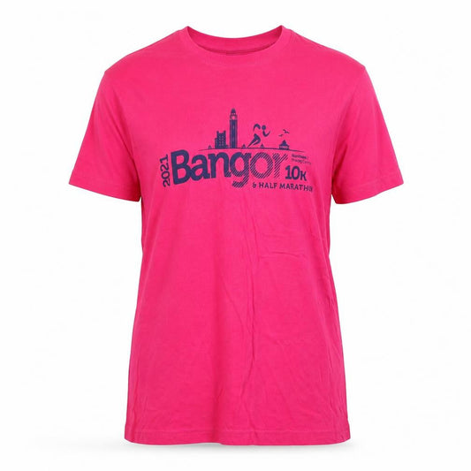 Front view of Roly women’s pink cotton basic t-shirt, size S, round neck - bangor