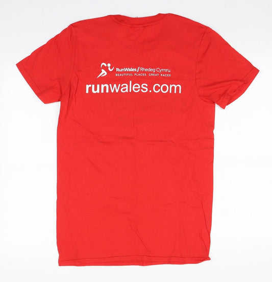 Gildan Mens Red  Cotton Basic T-Shirt Size S Round Neck  - Marathon, Caernarfon