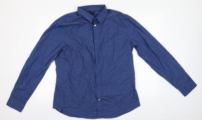 Mens UK Size XL H&M Blue  Button-Up Long Sleeve Casual Shirt