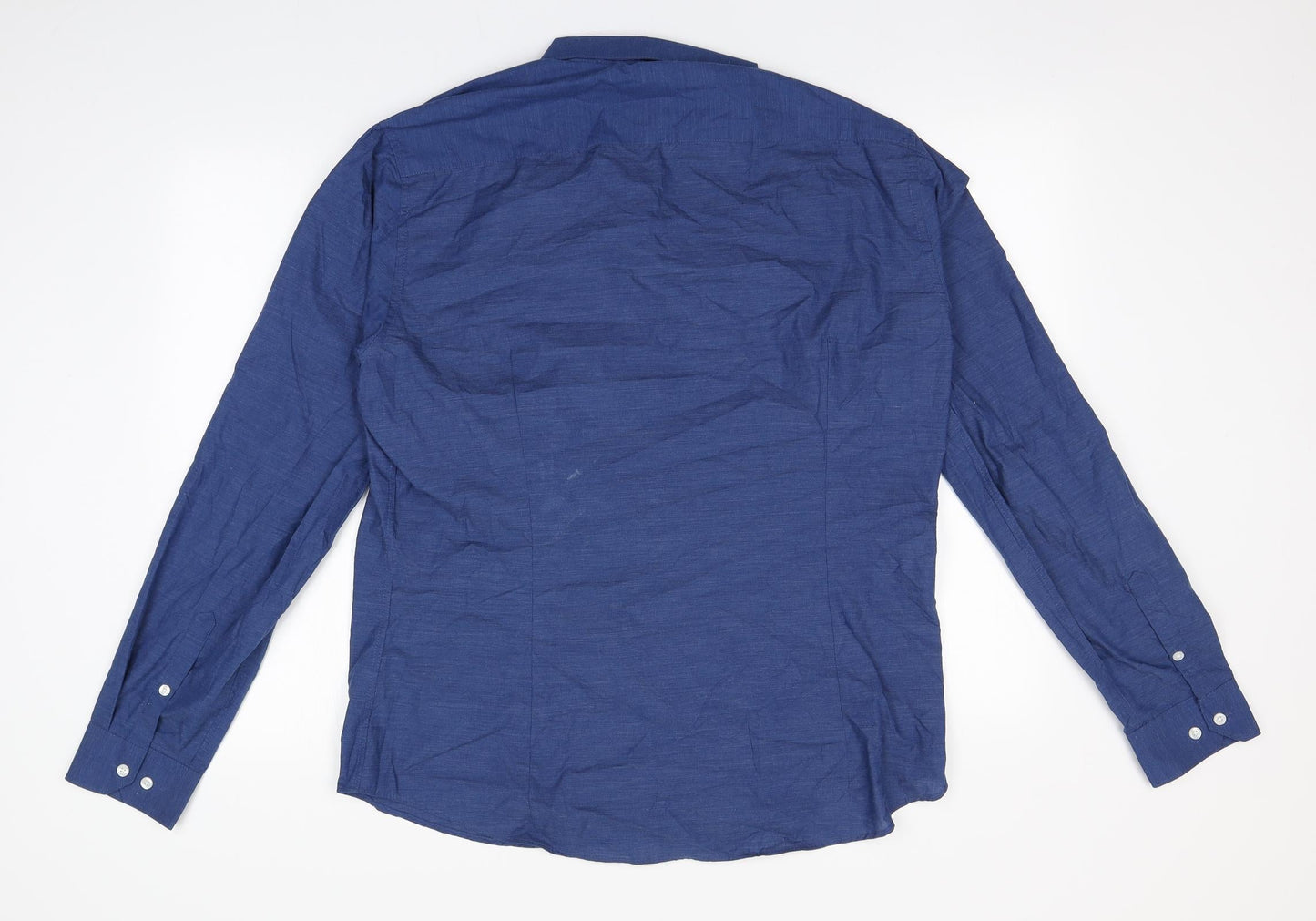 Mens UK Size XL H&M Blue  Button-Up Long Sleeve Casual Shirt