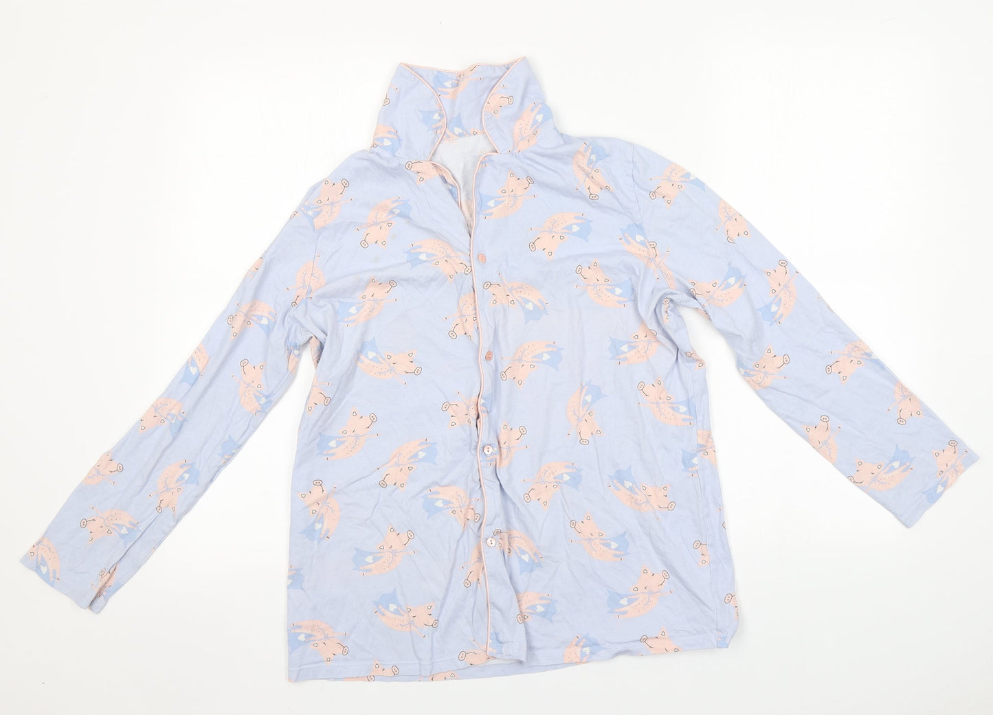 Preworn Womens Blue Animal Print Cotton Top Pyjama Top