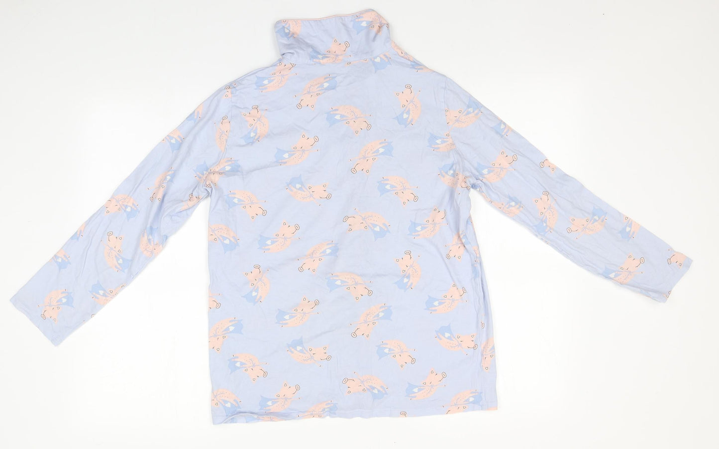 Preworn Womens Blue Animal Print Cotton Top Pyjama Top