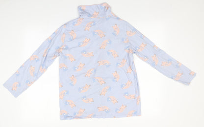 Preworn Womens Blue Animal Print Cotton Top Pyjama Top