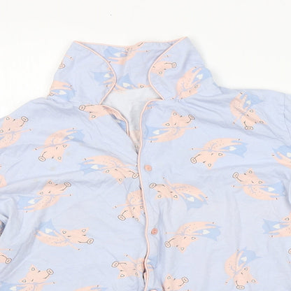 Preworn Womens Blue Animal Print Cotton Top Pyjama Top