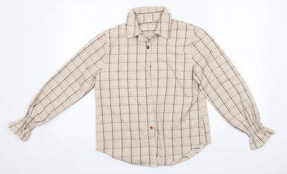 Womens UK Size  Preworn Beige Basic Button-Up
