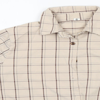 Womens UK Size  Preworn Beige Basic Button-Up