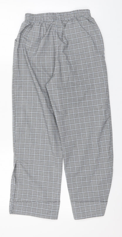 Preworn Girls Grey Plaid  Sweatpants Trousers  L22 in