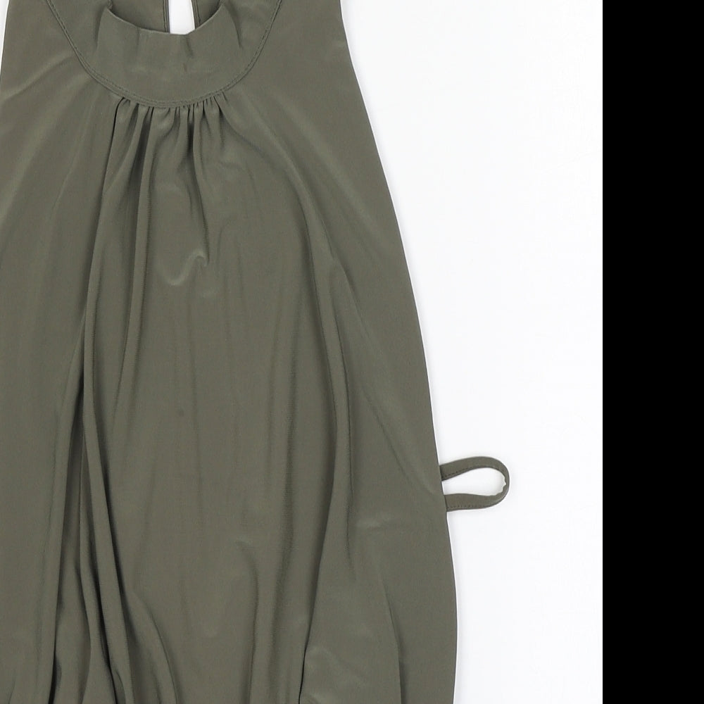 Womens UK Size S Love Beige Basic Tank