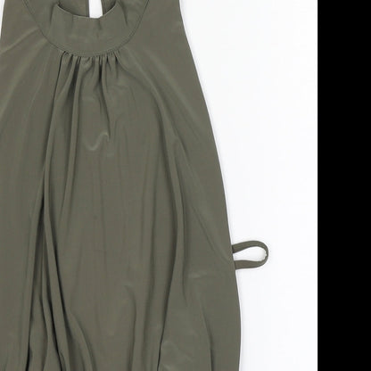 Womens UK Size S Love Beige Basic Tank