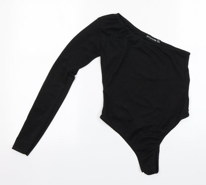PRETTYLITTLETHING Womens Black  Polyester Leotard One-Piece Size 8