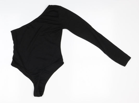 PRETTYLITTLETHING Womens Black  Polyester Leotard One-Piece Size 8