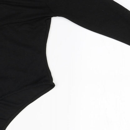 PRETTYLITTLETHING Womens Black  Polyester Leotard One-Piece Size 8