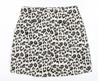 Preworn Womens Brown Animal Print  Straight & Pencil Skirt