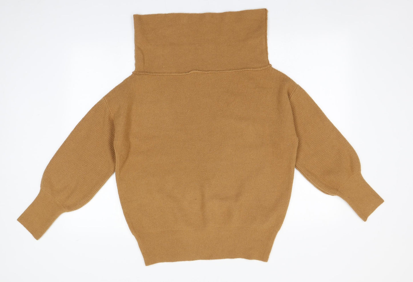 FOREVER 21 Womens Brown Roll Neck  Acrylic Pullover Jumper Size S