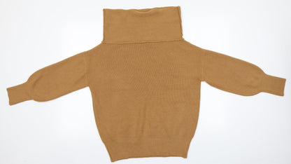 FOREVER 21 Womens Brown Roll Neck  Acrylic Pullover Jumper Size S