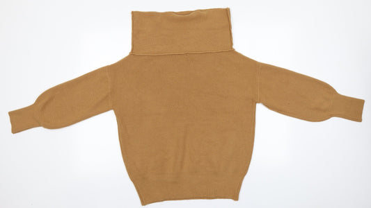 FOREVER 21 Womens Brown Roll Neck  Acrylic Pullover Jumper Size S
