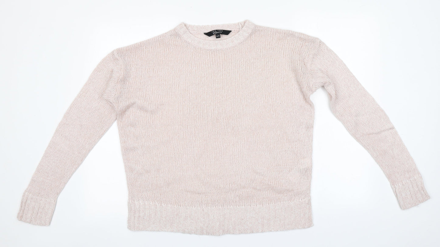 New Look Girls Grey Round Neck  Acrylic Pullover Jumper Size 14-15 Years