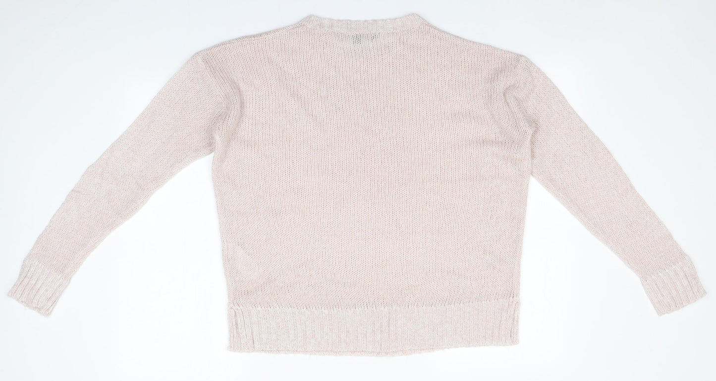 New Look Girls Grey Round Neck  Acrylic Pullover Jumper Size 14-15 Years