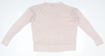 New Look Girls Grey Round Neck  Acrylic Pullover Jumper Size 14-15 Years