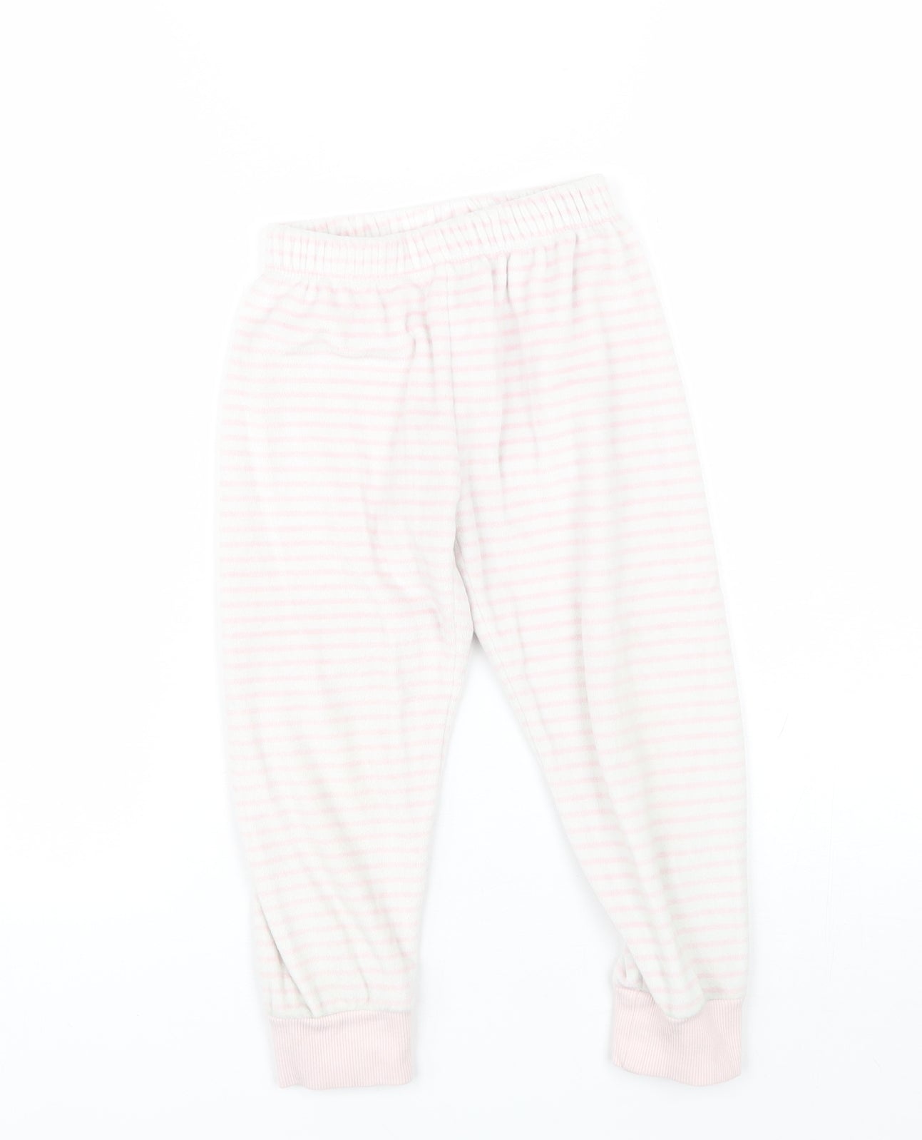 Disney Girls Pink Striped Polyester  Pyjama Pants Size 4 Years