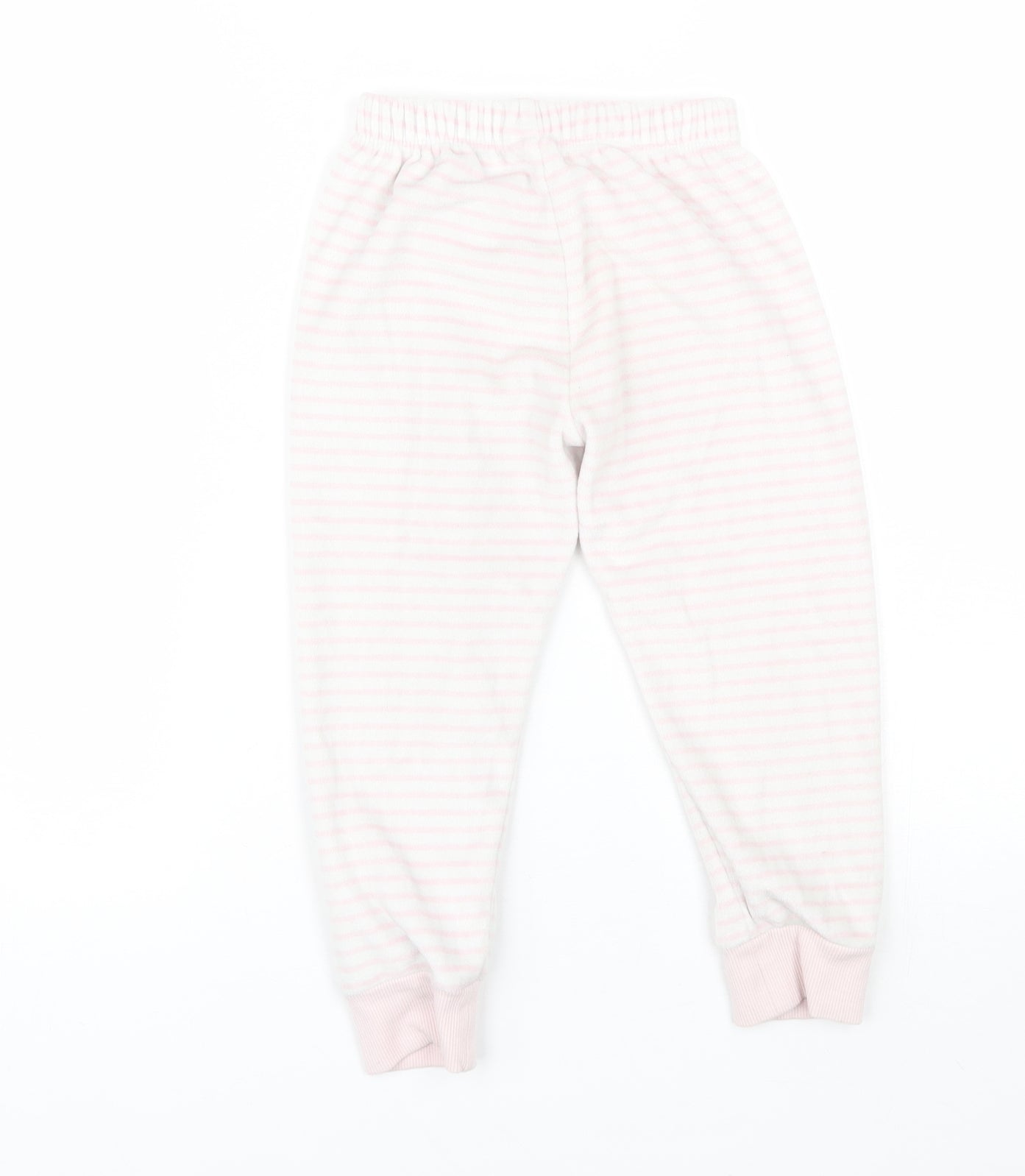 Disney Girls Pink Striped Polyester  Pyjama Pants Size 4 Years