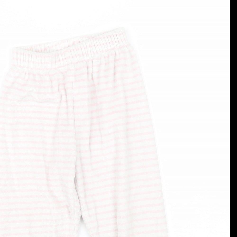 Disney Girls Pink Striped Polyester  Pyjama Pants Size 4 Years