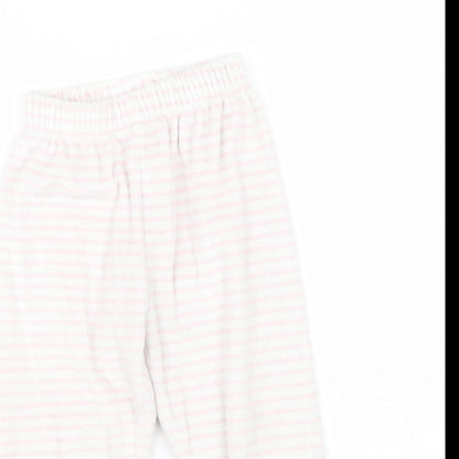 Disney Girls Pink Striped Polyester  Pyjama Pants Size 4 Years