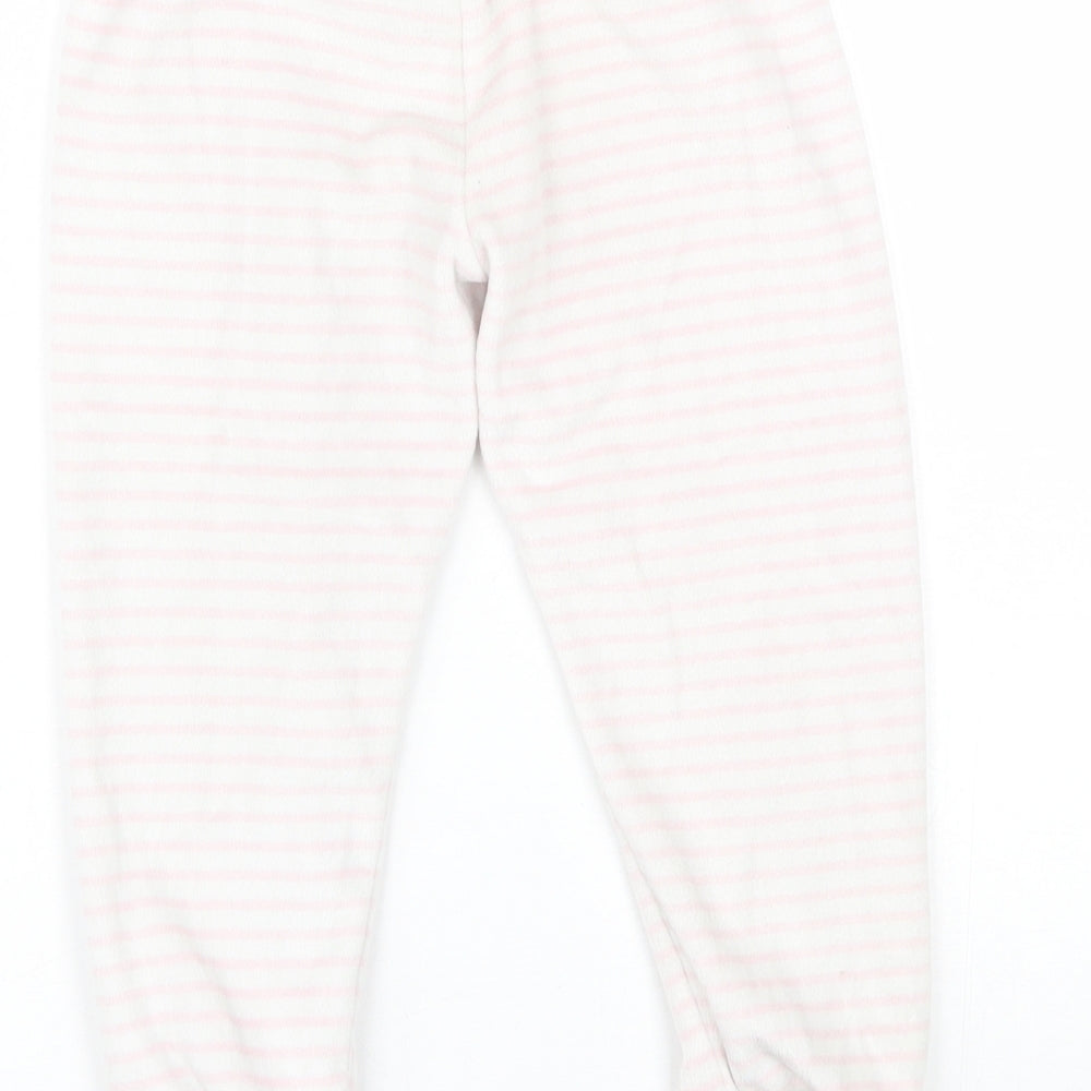 Disney Girls Pink Striped Polyester  Pyjama Pants Size 4 Years