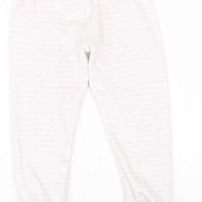 Disney Girls Pink Striped Polyester  Pyjama Pants Size 4 Years