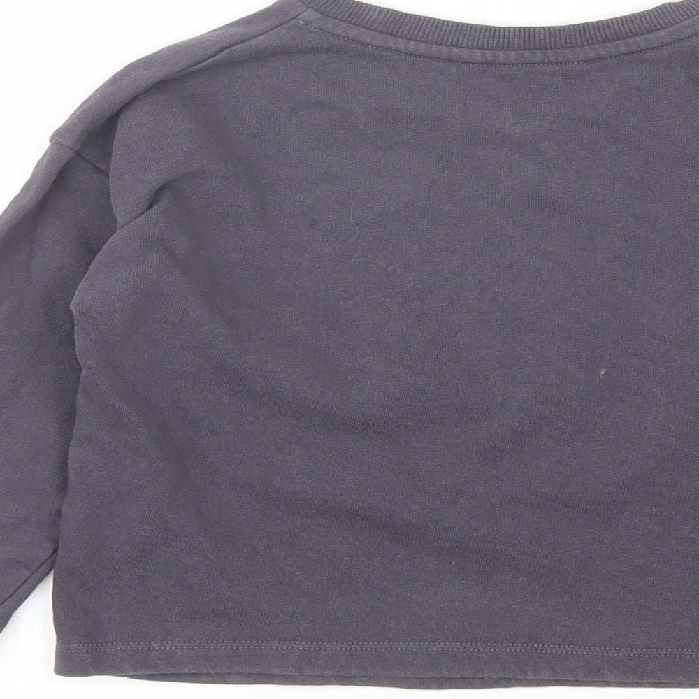 George Girls Grey Round Neck  Cotton Pullover Jumper Size 7-8 Years   - Los Angeles