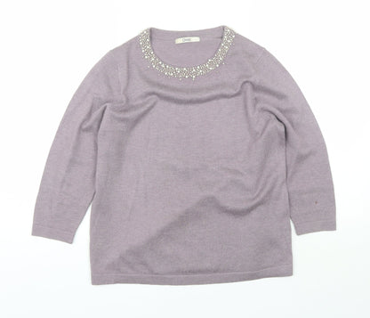 Womens UK Size 12 Marks and Spencer Purple Pullover Jumper