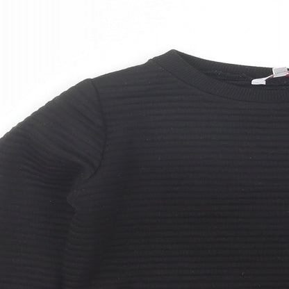 Miss E-vie Girls Black Round Neck  Polyester Pullover Jumper Size 7-8 Years