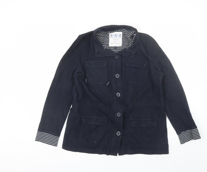 Additional front view of New England women’s blue jacket, size UK 16