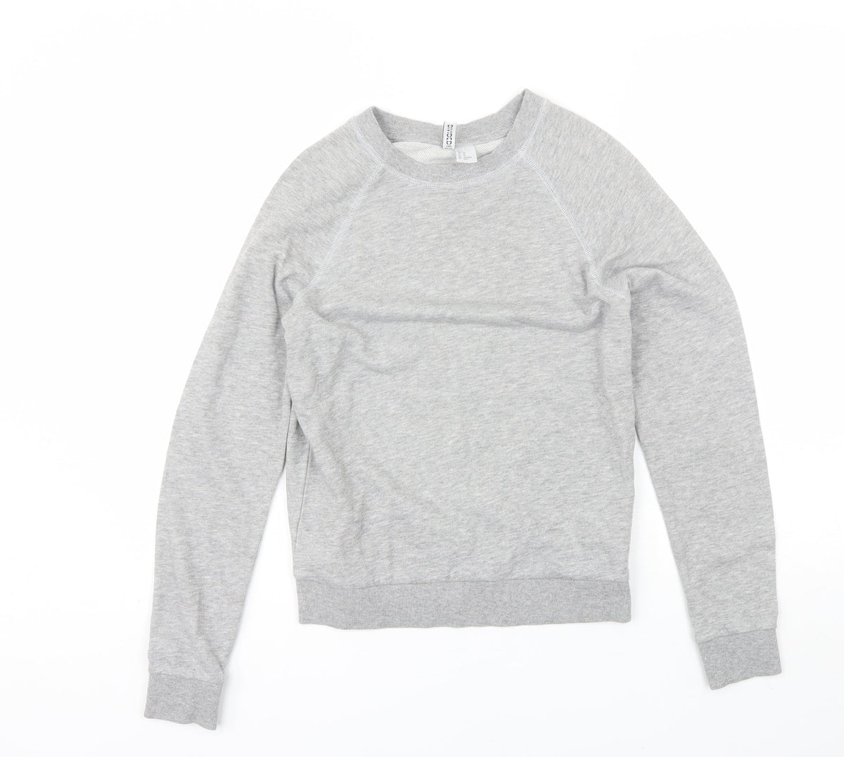 Additional front view of Divided women’s grey round neck cotton jumper, size XS