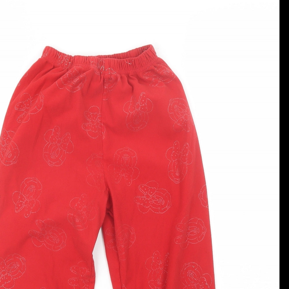 Disney Girls Red  Polyester  Pyjama Pants Size 8 Years   - Minnie Mouse