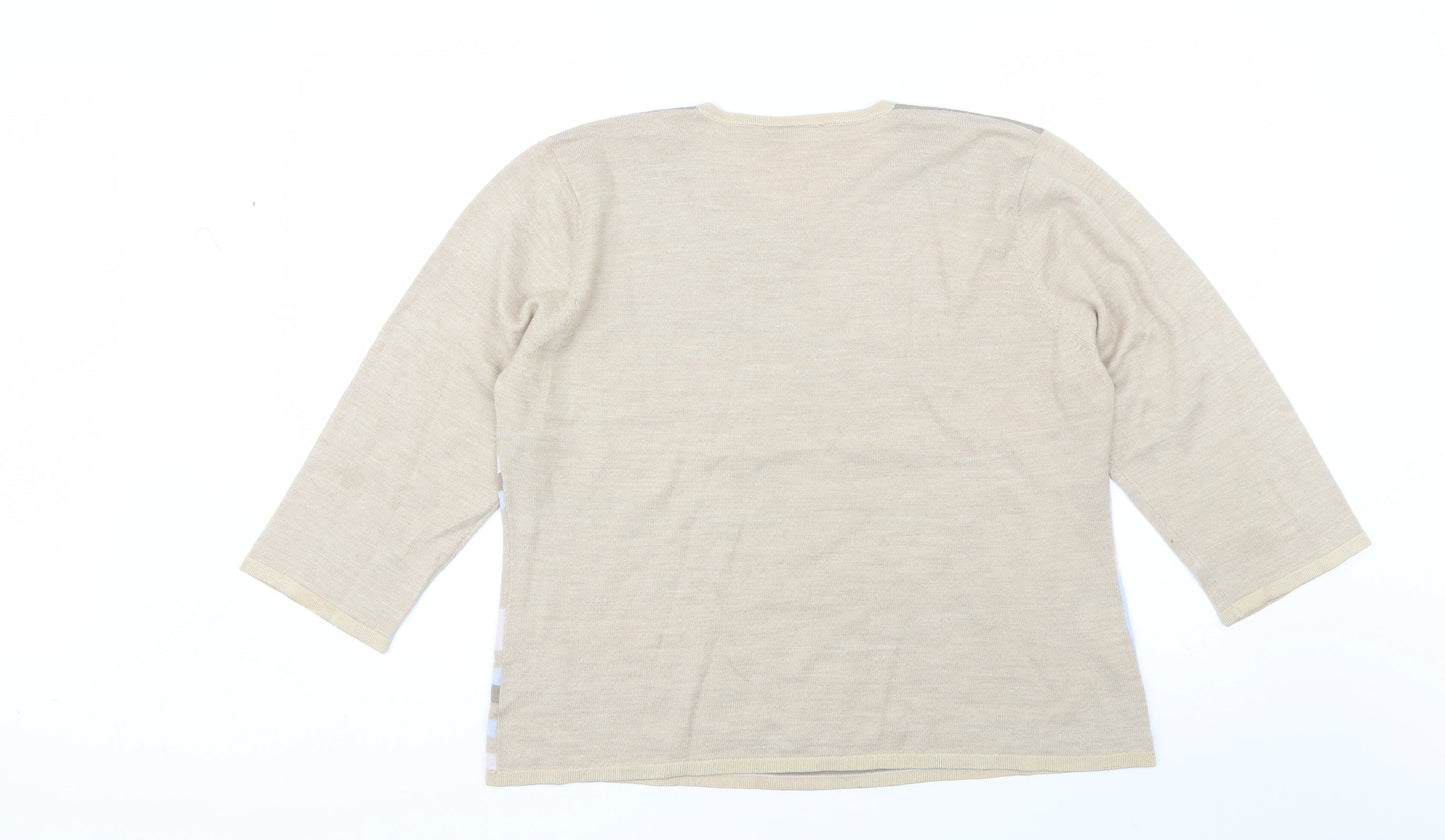 Country Casuals Womens Brown Round Neck  Acrylic Pullover Jumper Size L