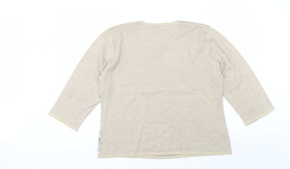 Country Casuals Womens Brown Round Neck  Acrylic Pullover Jumper Size L