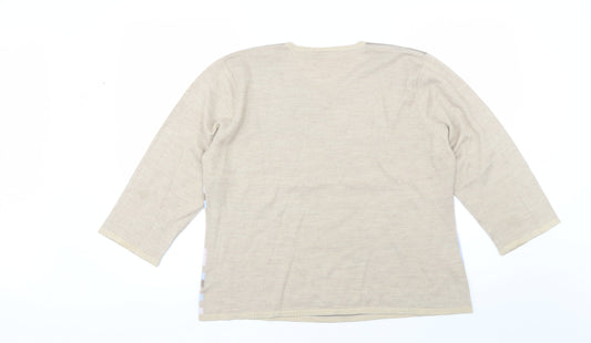 Country Casuals Womens Brown Round Neck  Acrylic Pullover Jumper Size L